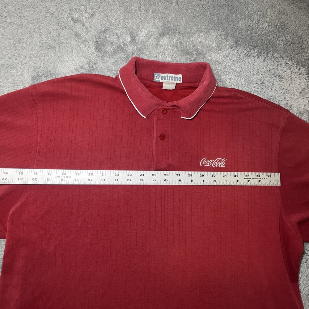 Vintage Coca-Cola Employee Embroidered Short Sleeve Red Polo Shirt Men's SZ XL - Picture 4 of 16